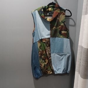 Patchwork Sleeveless Tunic Top